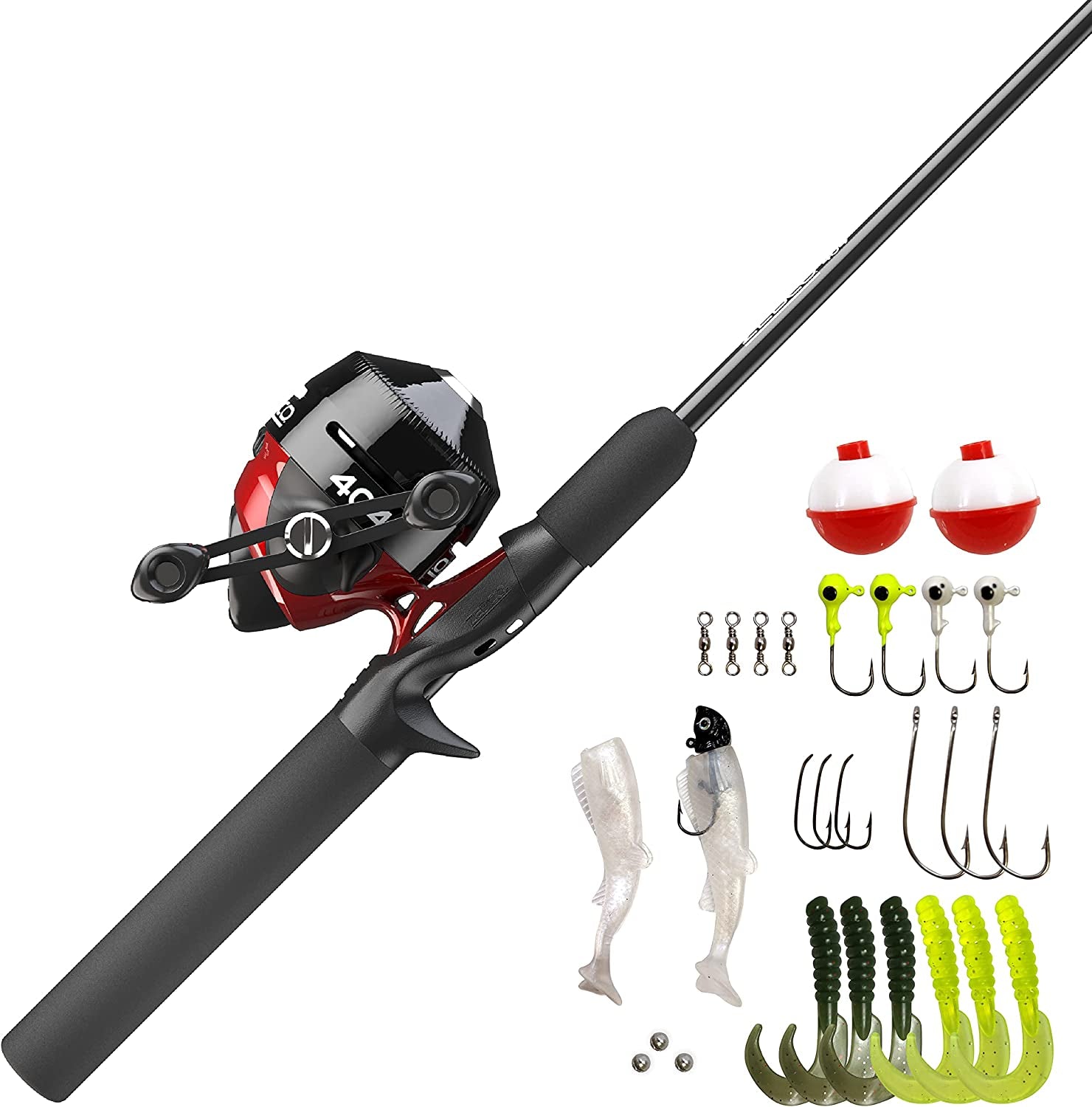 Zebco 404 Spincast Reel and 2-Piece Fishing Rod Combo, Durable Fiberglass Rod with EVA Handle, Quickset Anti-Reverse Reel with Built-In Bite Alert, Pre-Spooled