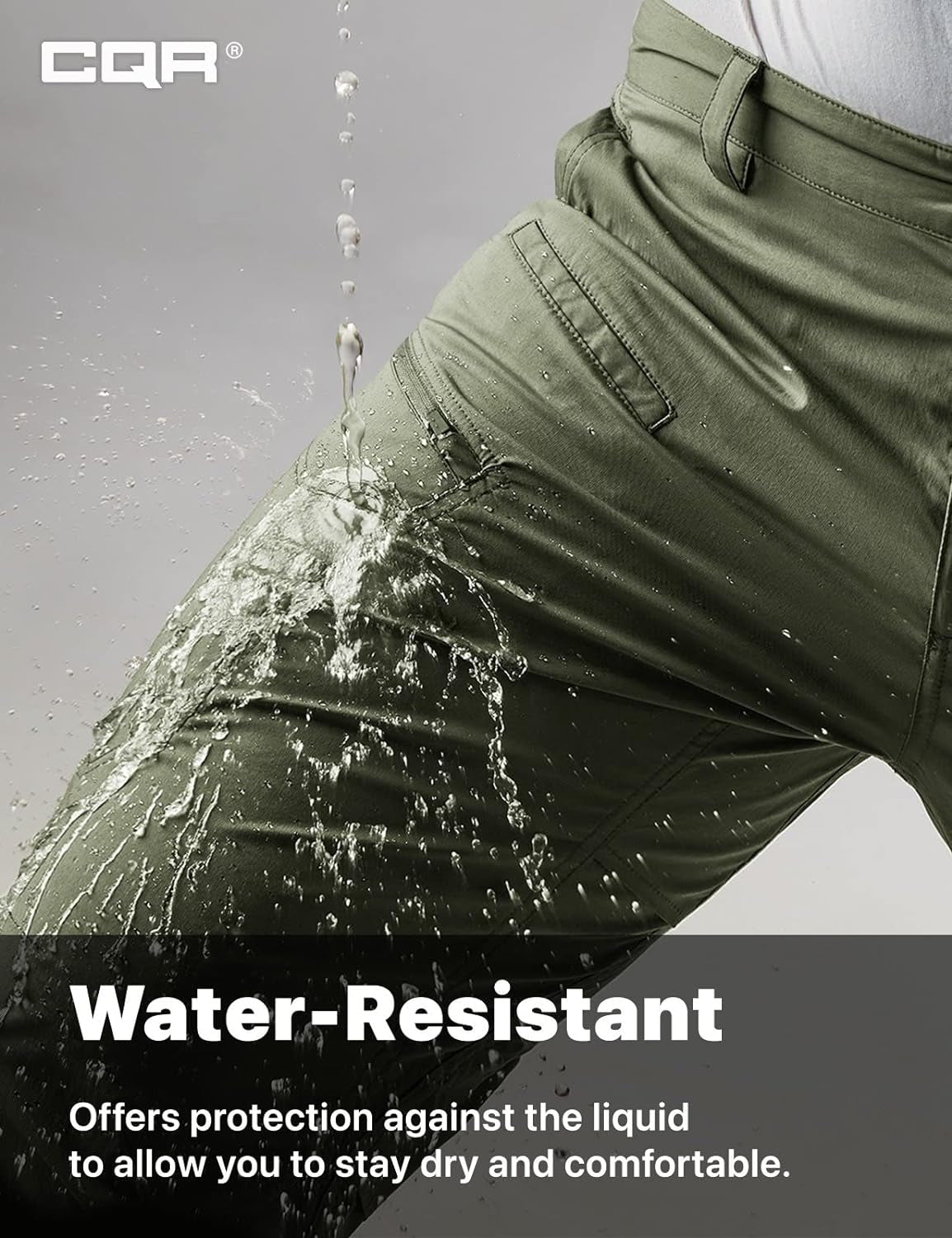 Men's Quick Dry Tactical Pants, Water Resistant Outdoor Pants, Lightweight Stretch Cargo/Straight Work Hiking Pants