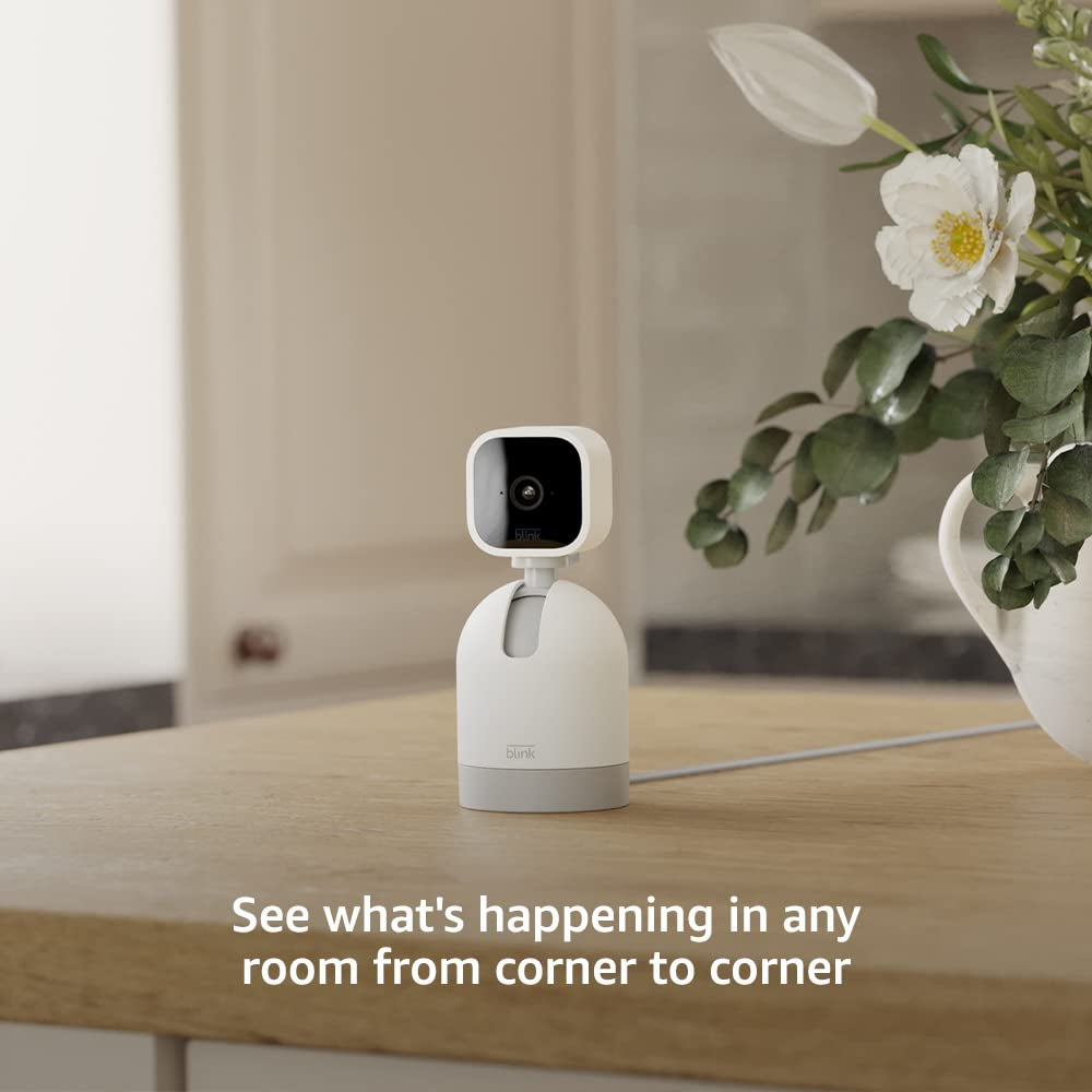 Mini Pan-Tilt Camera | Rotating Indoor Plug-In Smart Security Camera, Two-Way Audio, HD Video, Motion Detection, Works with Alexa (Black)