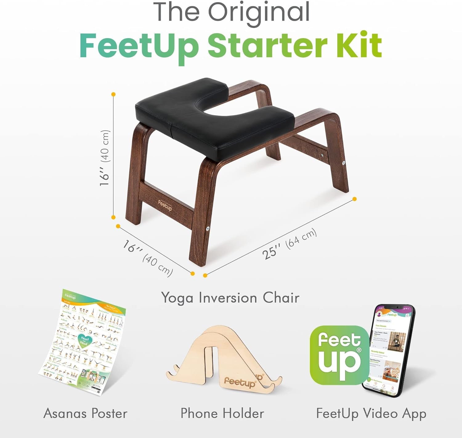 Yoga Headstand Bench, Vegan Handstand Trainer Bench and Stand, Strength Training Inversion Equipment for Relaxation and Strength, Includes App & Starter Kit, 1 Worldwide