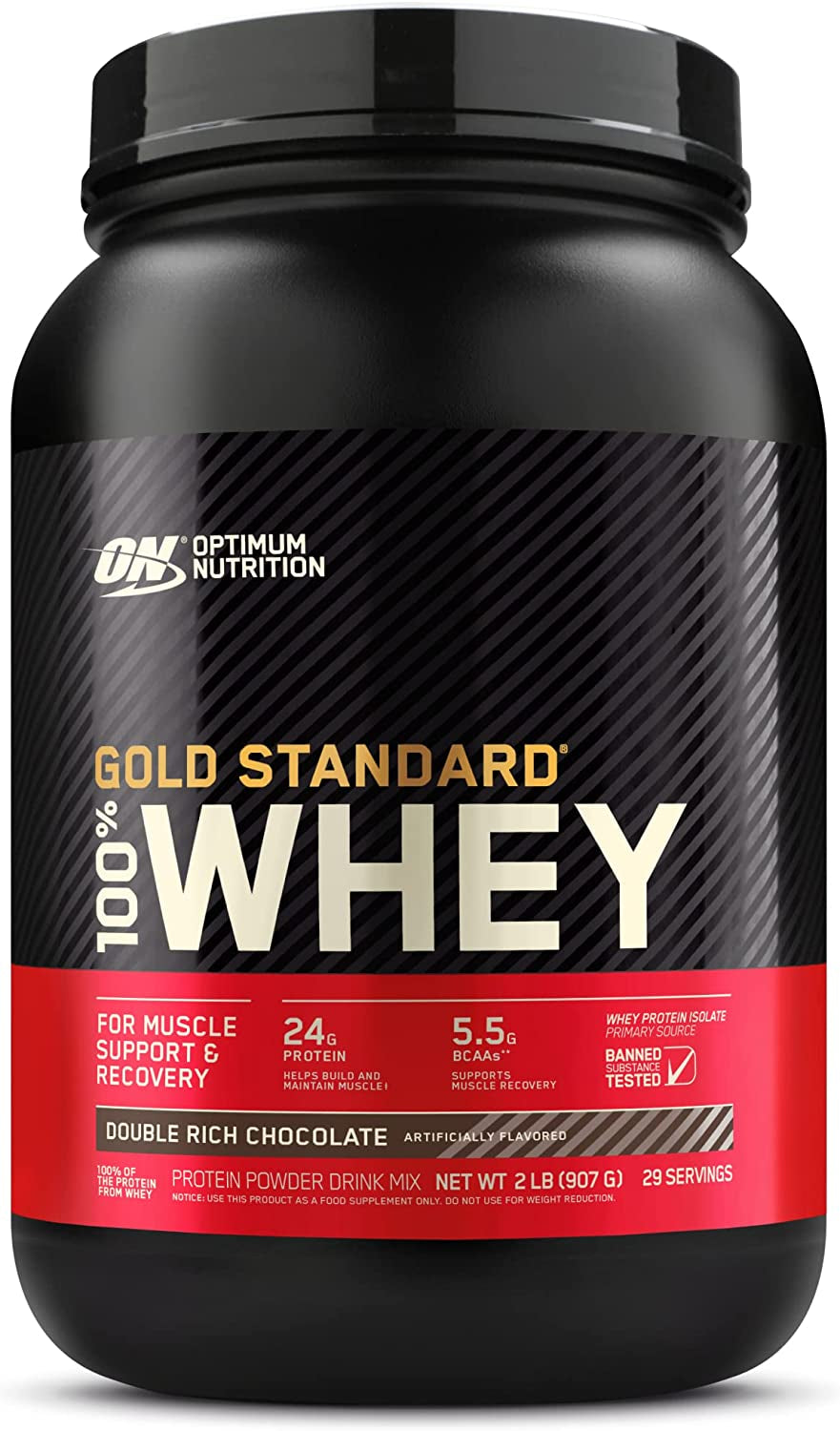 Gold Standard 100% Whey Protein Powder, Double Rich Chocolate, 2 Pound (Packaging May Vary)