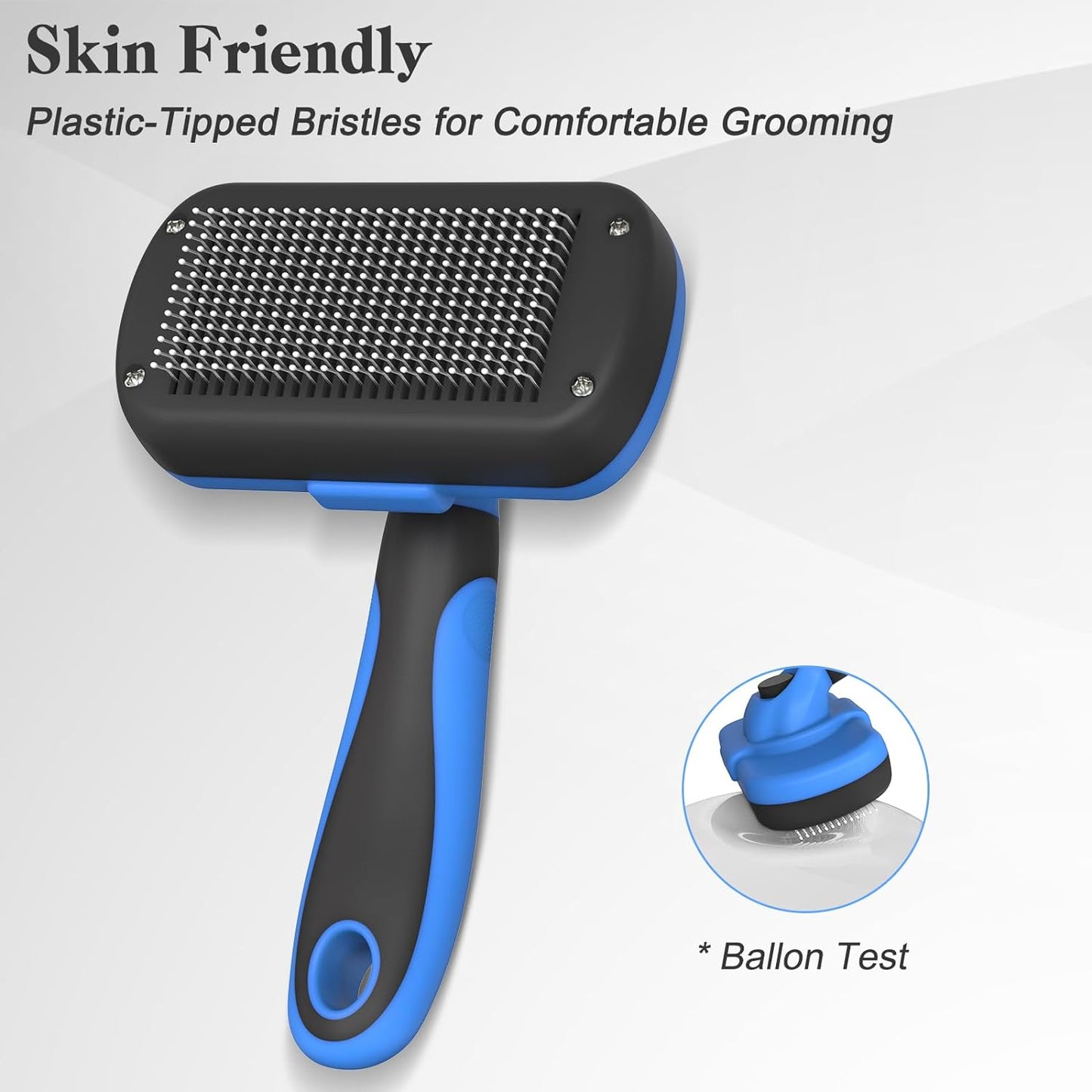 Self Cleaning Slicker Brush for Dogs & Cats, Skin Friendly Grooming Cat Brush, Dog Brush for Shedding, Deshedding Brush, Hair Brush Puppy Brush for Haired Dogs, Pet Supplies Accessories, Blue