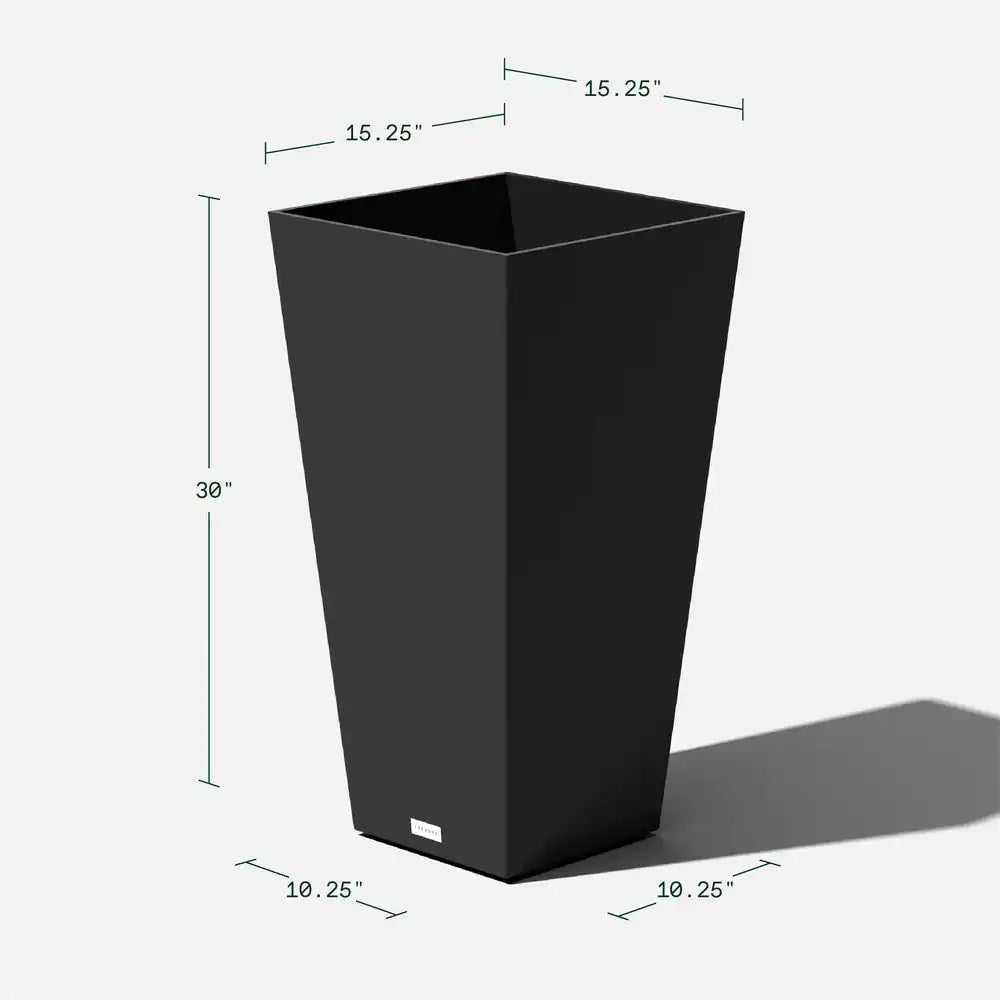 Midland 30 In. Black Plastic Tall Square Planter (2-Pack)