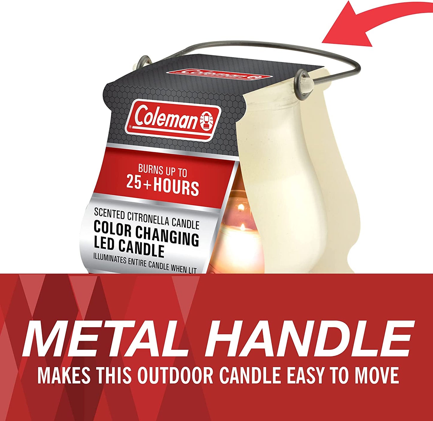 ColemanColor Changing LED Citronella Outdoor Scented Candle