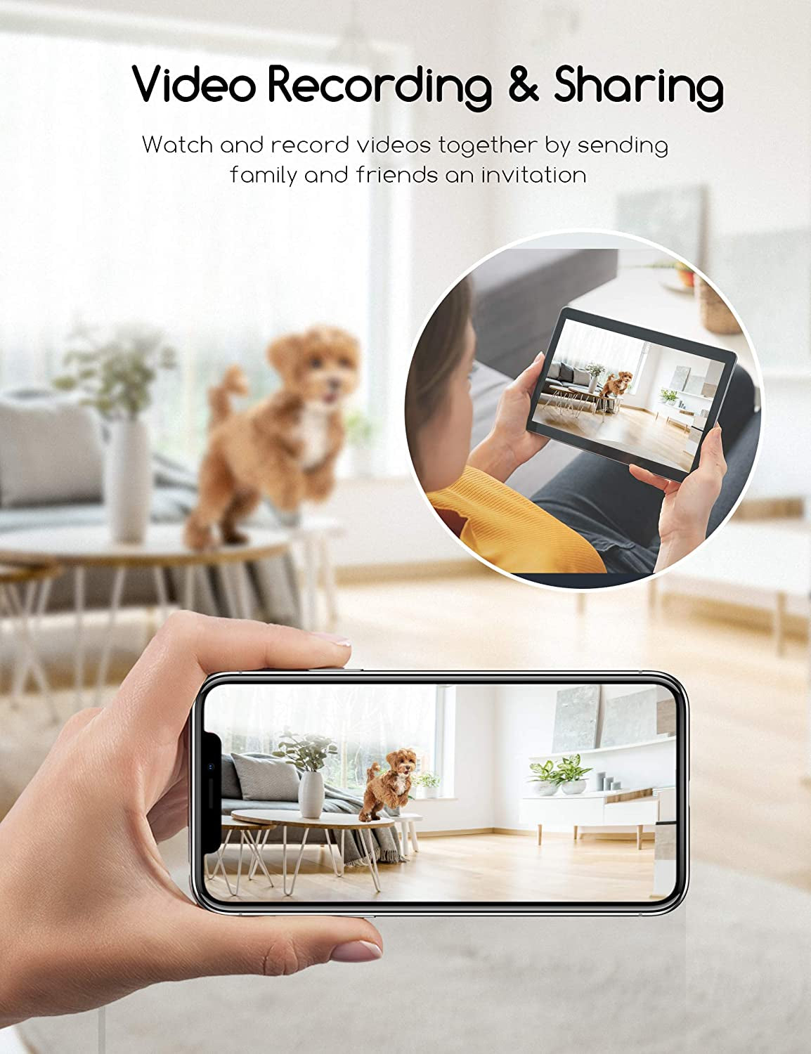 Dog Camera with Treat Dispenser, 2.4G Wifi Pet Camera with Two Way Audio and 1080P Full HD Night Vision for Treat Tossing and Monitoring Your Pet Remotely