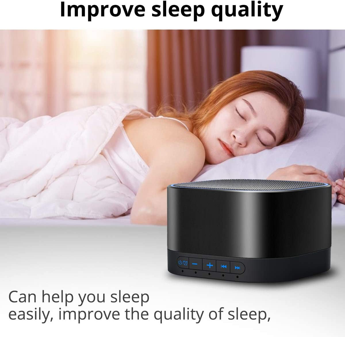 Sound Machine White Noise Machine with 20 Non Looping Natural Soothing Sounds Memory Function 32 Levels of Volume Powered by AC or USB and Sleep Sound Timer Therapy for Baby Kids Adults