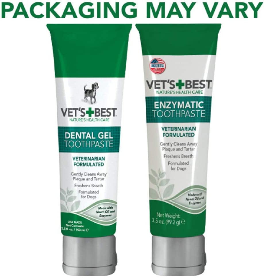 Vet’S Best Dog Toothbrush and Enzymatic Toothpaste Set | Teeth Cleaning and Fresh Breath Kit with Dental Care Guide | Vet Formulated