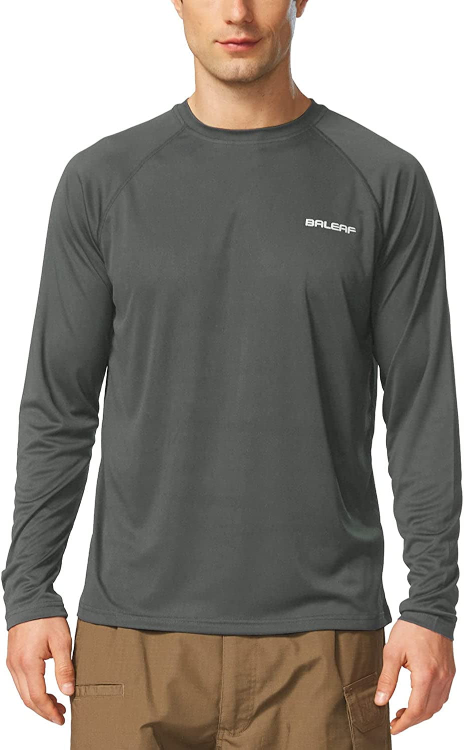 Men'S Sun Protection Shirts UV SPF UPF 50+ Long Sleeve Rash Guard Fishing Running Quick Dry Lightweight