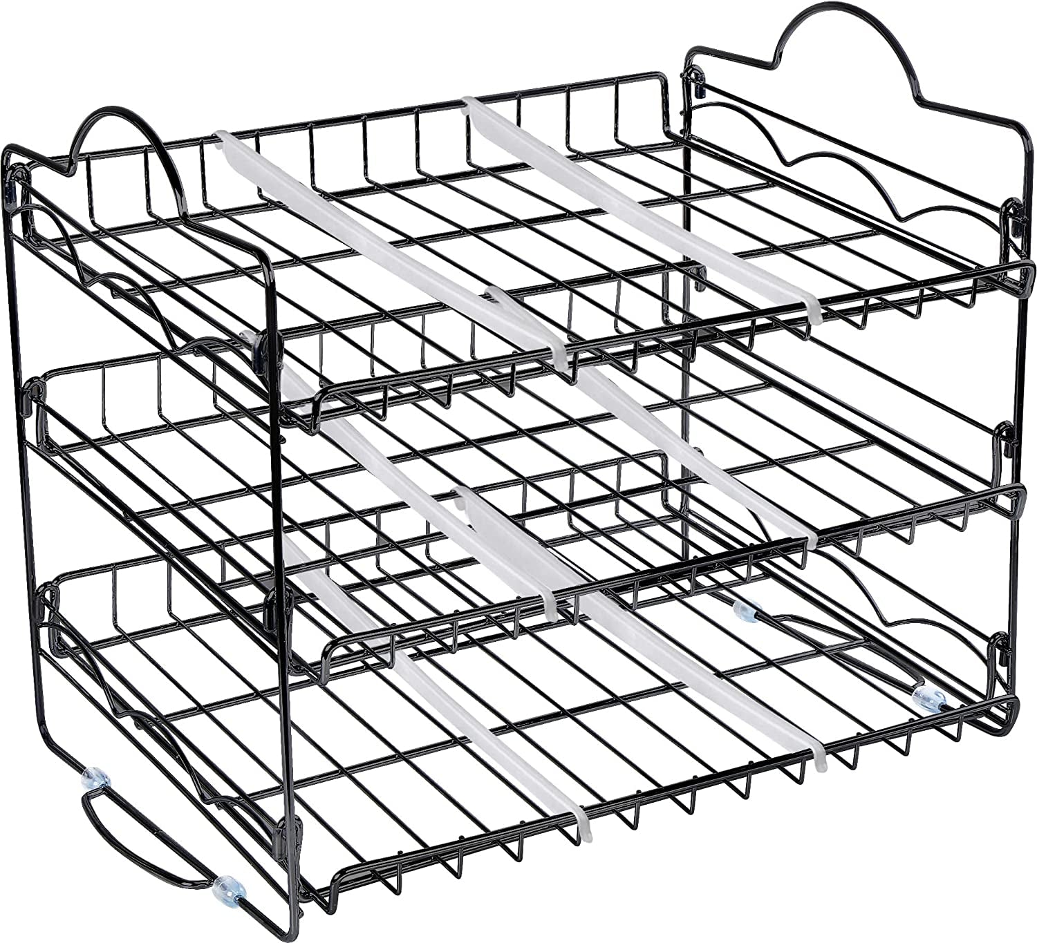 Storage Can Rack Organizer, Stackable Can Organizer Holds Upto 36 Cans for Kitchen Cabinet or Pantry (Black)