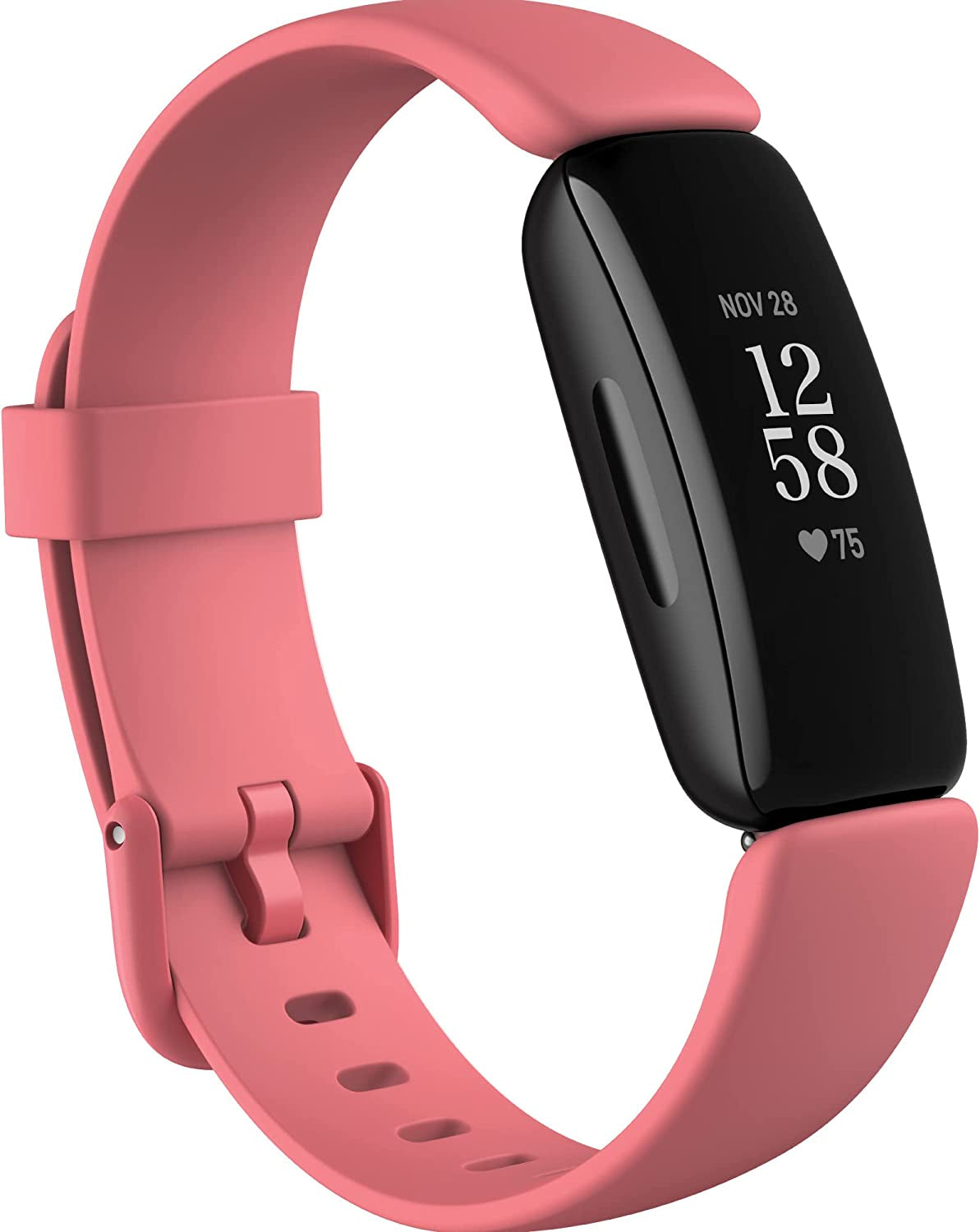 Inspire 2 Health & Fitness Tracker with a Free 1-Year  Premium Trial, 24/7 Heart Rate, Black/Desert Rose, One Size (S & L Bands Included)