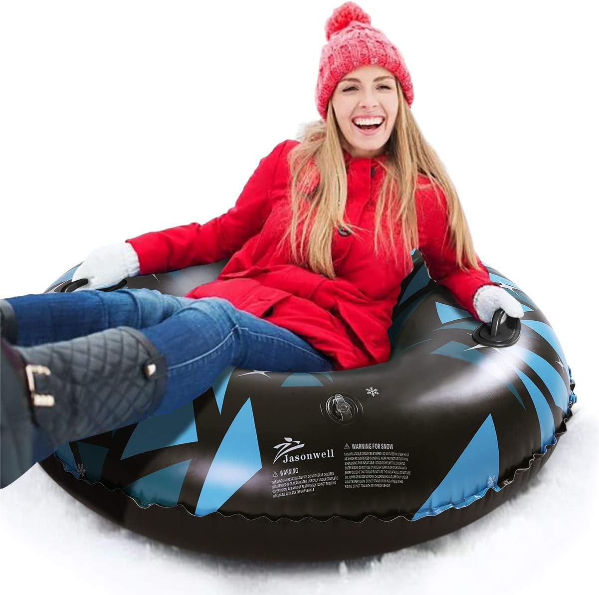 Snow Tube Inflatable Snow Sled Toboggan Snow Toys for Kids and Adults Heavy Duty Inflatable Snow Tube Winter Outdoor Toys for Kids Toddlers Adults