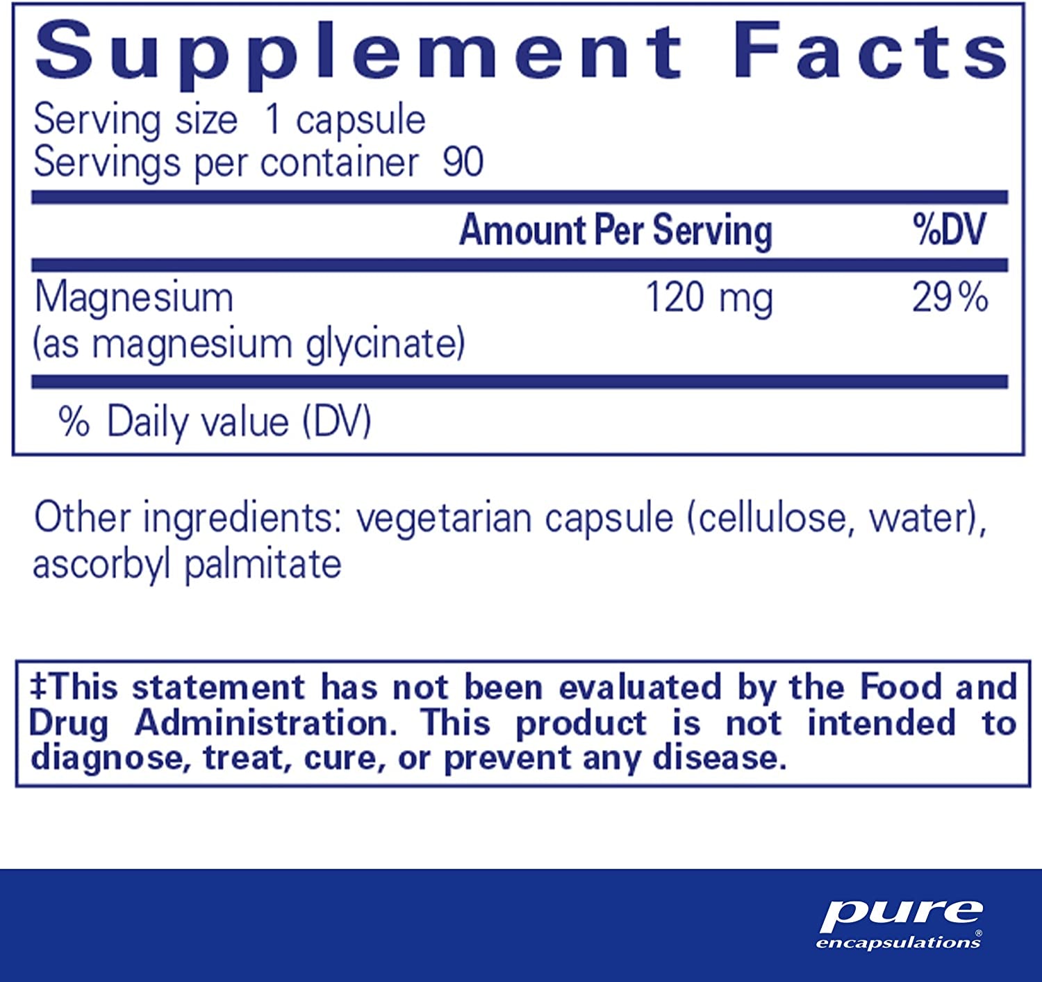 Magnesium (Glycinate) - Supplement to Support Stress Relief, Sleep, Heart Health, Nerves, Muscles, and Metabolism* - with Magnesium Glycinate - 90 Capsules