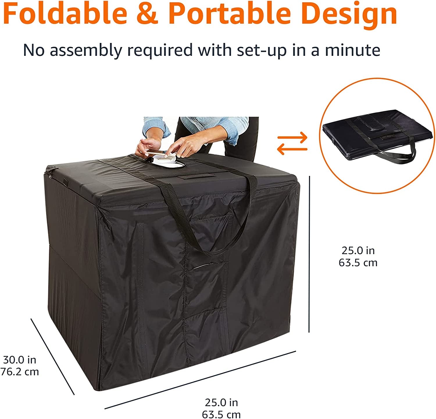 Portable Foldable Photo Studio Box with LED Light - 25 X 30 X 25 Inches