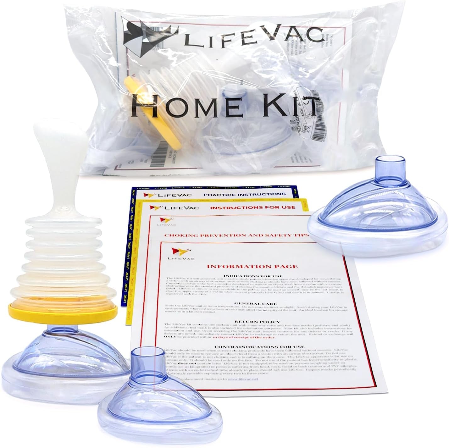 LifeVac Choking Rescue Device for Kids and Adults | Portable Airway Assist & First Aid Choking Device | Home Kit