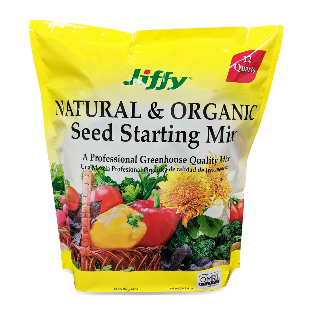 Jiffy Natural & Organic Seed Starter Mix, 12 QT