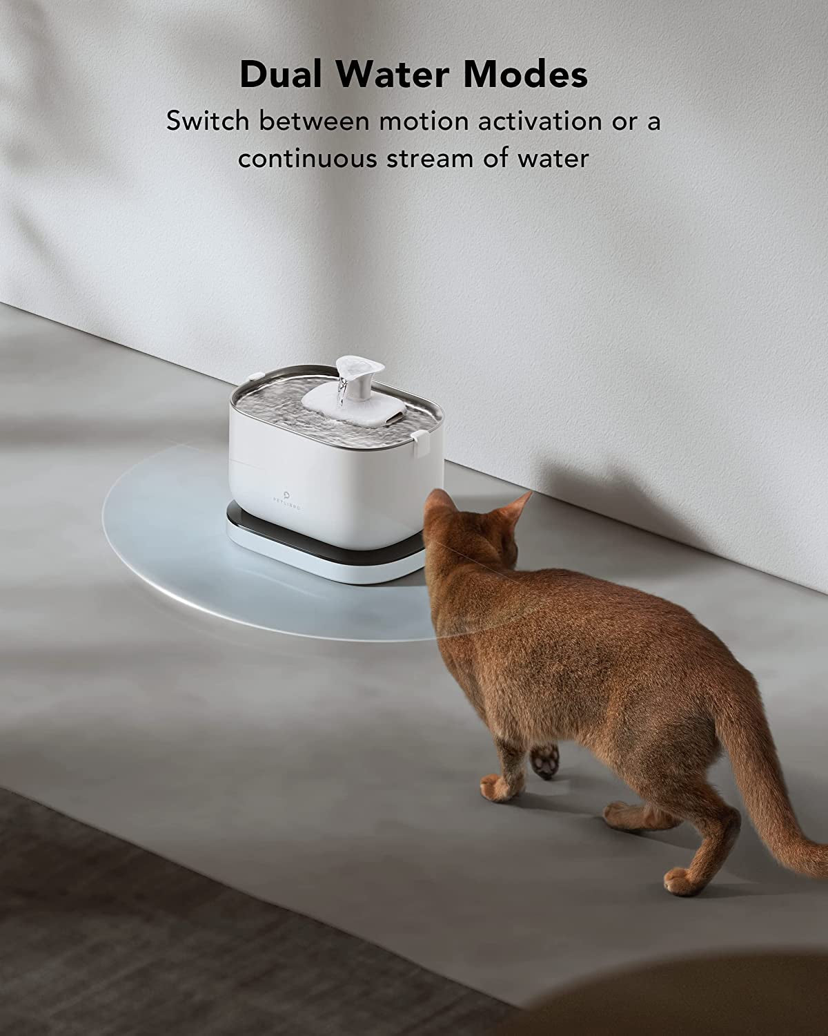 Battery Operated Cat Water Fountain, 2.5L/84Oz Dockstream Wireless Pet Water Fountain for Cats Inside, Automatic Dog Water Dispenser with Wireless Pump, Easy Cleaning, Bpa-Free for Cats, Pets
