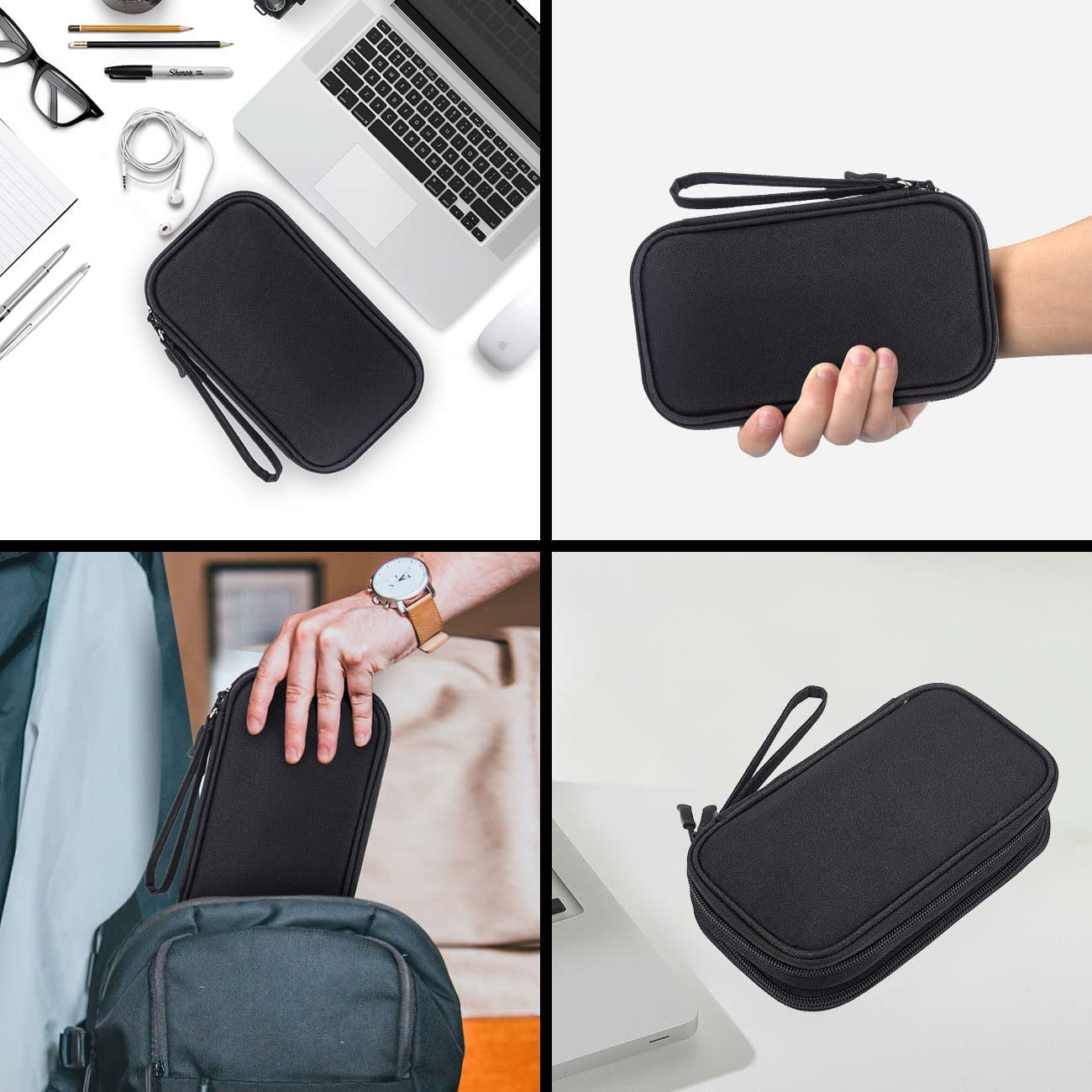 Electronics Accessories Organizer Pouch Bag, Travel Universal Organizer for Cable, Charger, Phone, SD Card, Business Travel Gadget Bag