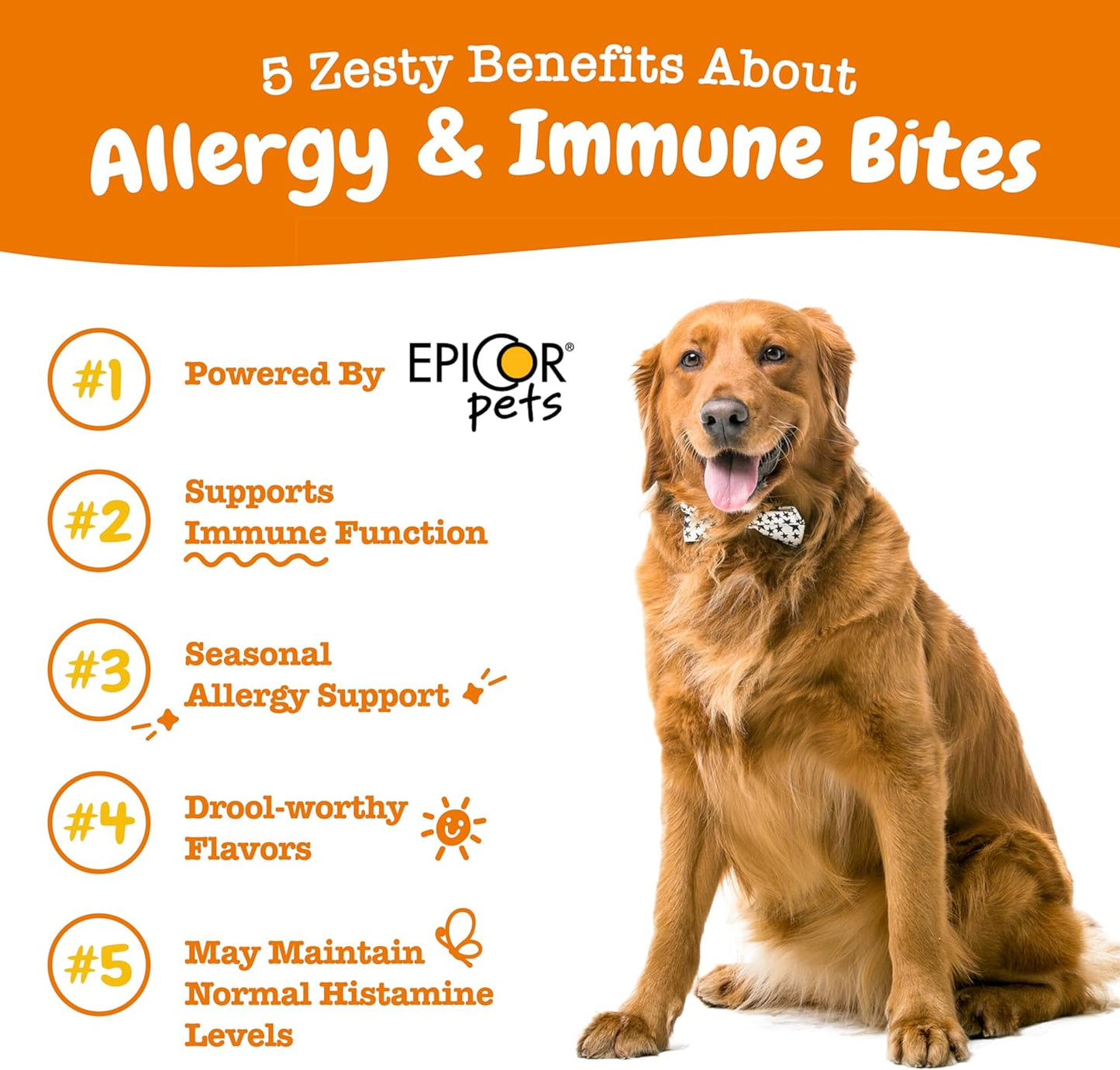 Allergy & Immune Supplement for Dogs - with Omega 3, Epicor & Colostrum - 90 Count