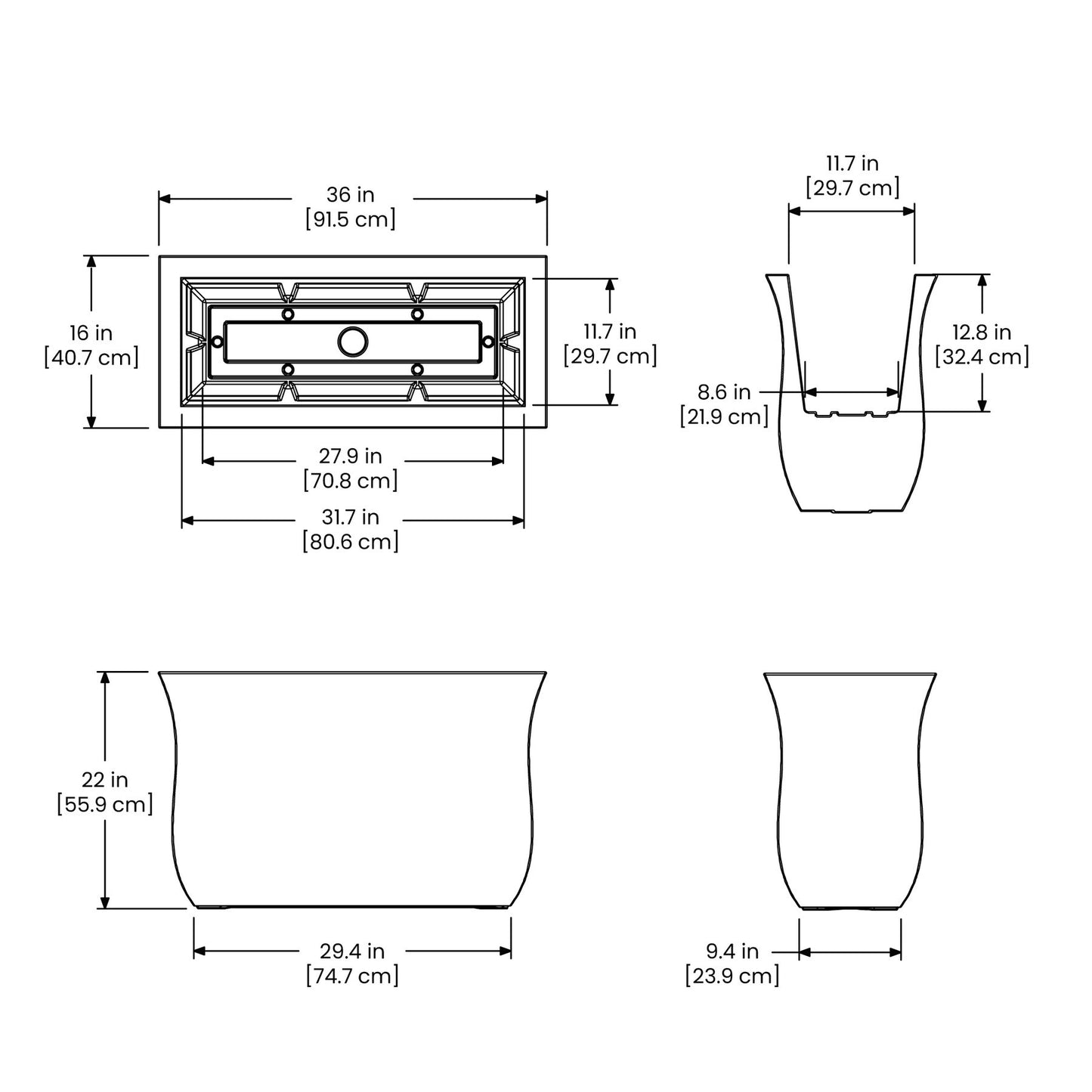 Mayne 11.7-In X 22-In  Resin Self Watering Planter