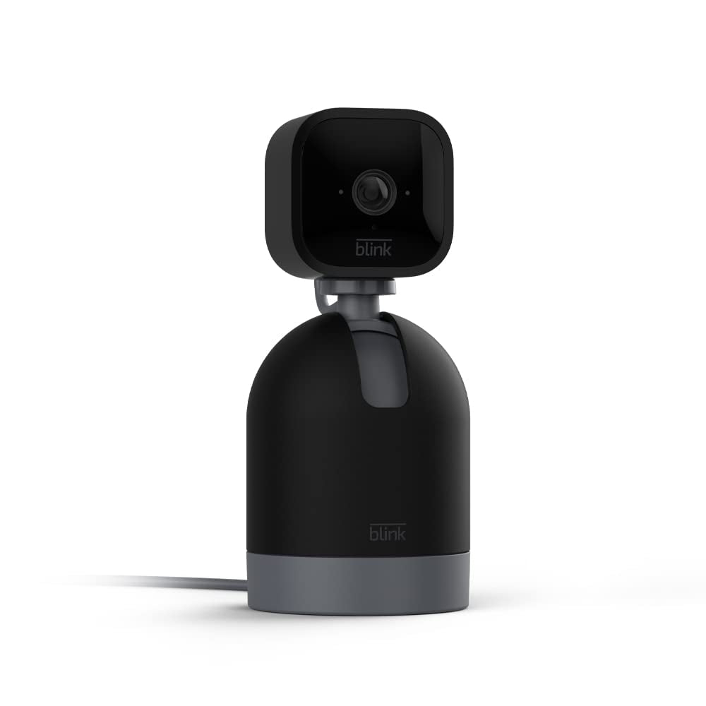 Mini Pan-Tilt Camera | Rotating Indoor Plug-In Smart Security Camera, Two-Way Audio, HD Video, Motion Detection, Works with Alexa (Black)