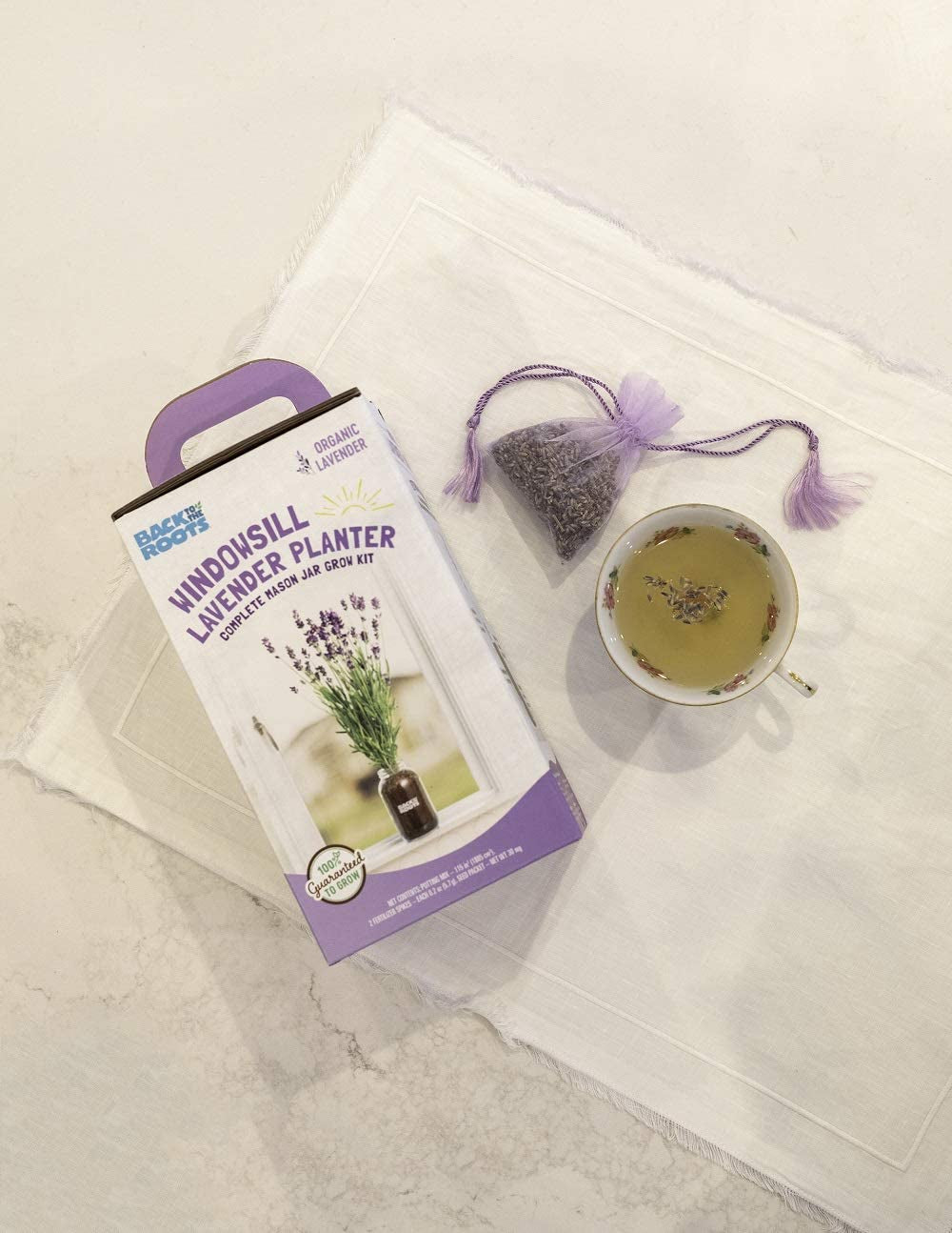 Lavender Organic Windowsill Planter Kit - Grows Year Round, Includes Everything Needed for Planting