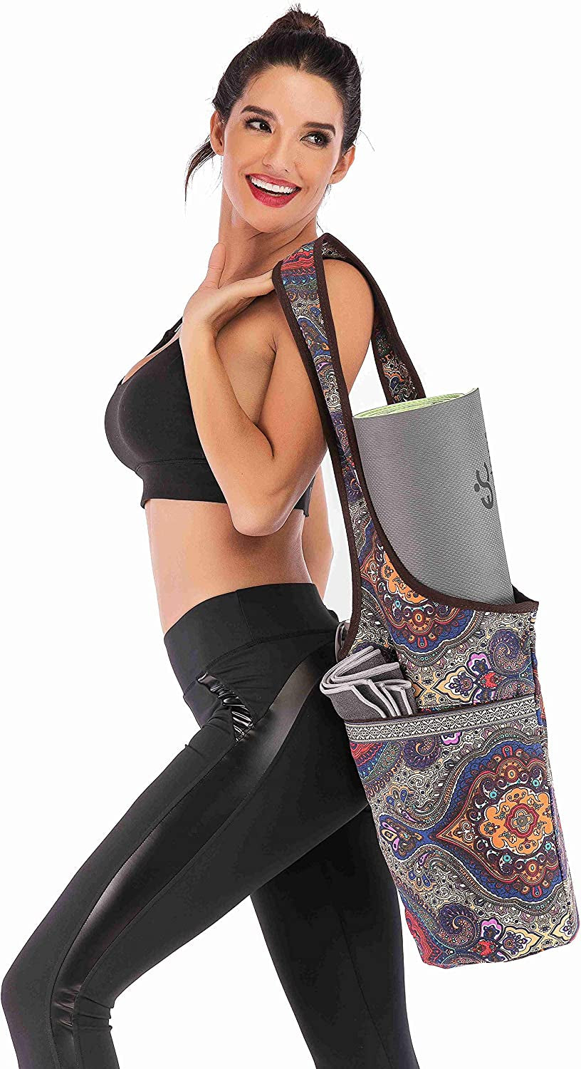 Yoga Mat Bag with Large Size Pocket and Zipper Pocket, Fit Most Size Mats