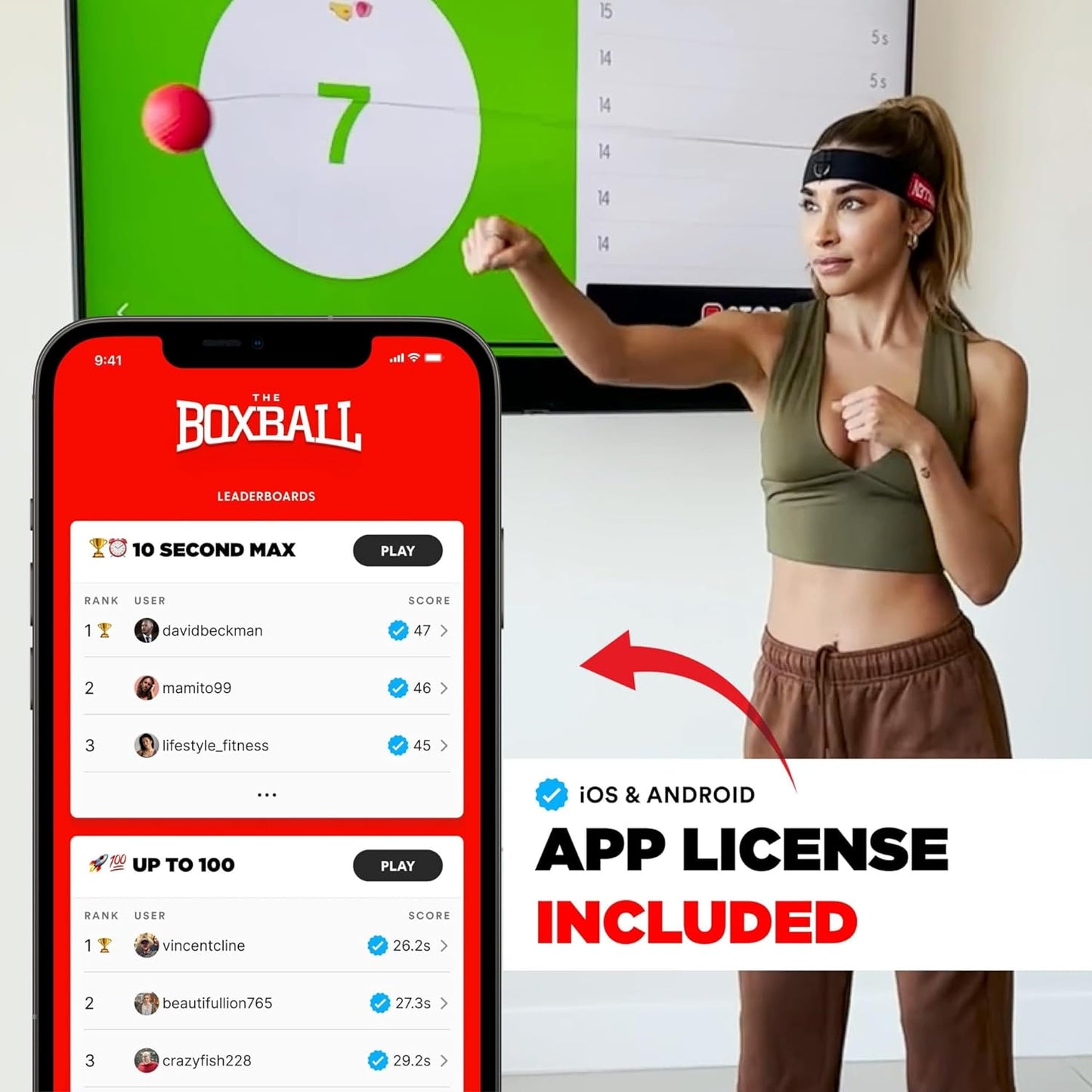 Original with App, Used by Celebrities - MMA Gear Boxing Ball - Boxing Reflex Ball with Adjustable Strap - Interactive the Boxball App Integration - Stocking Stuffer Ideas - 1 Pack