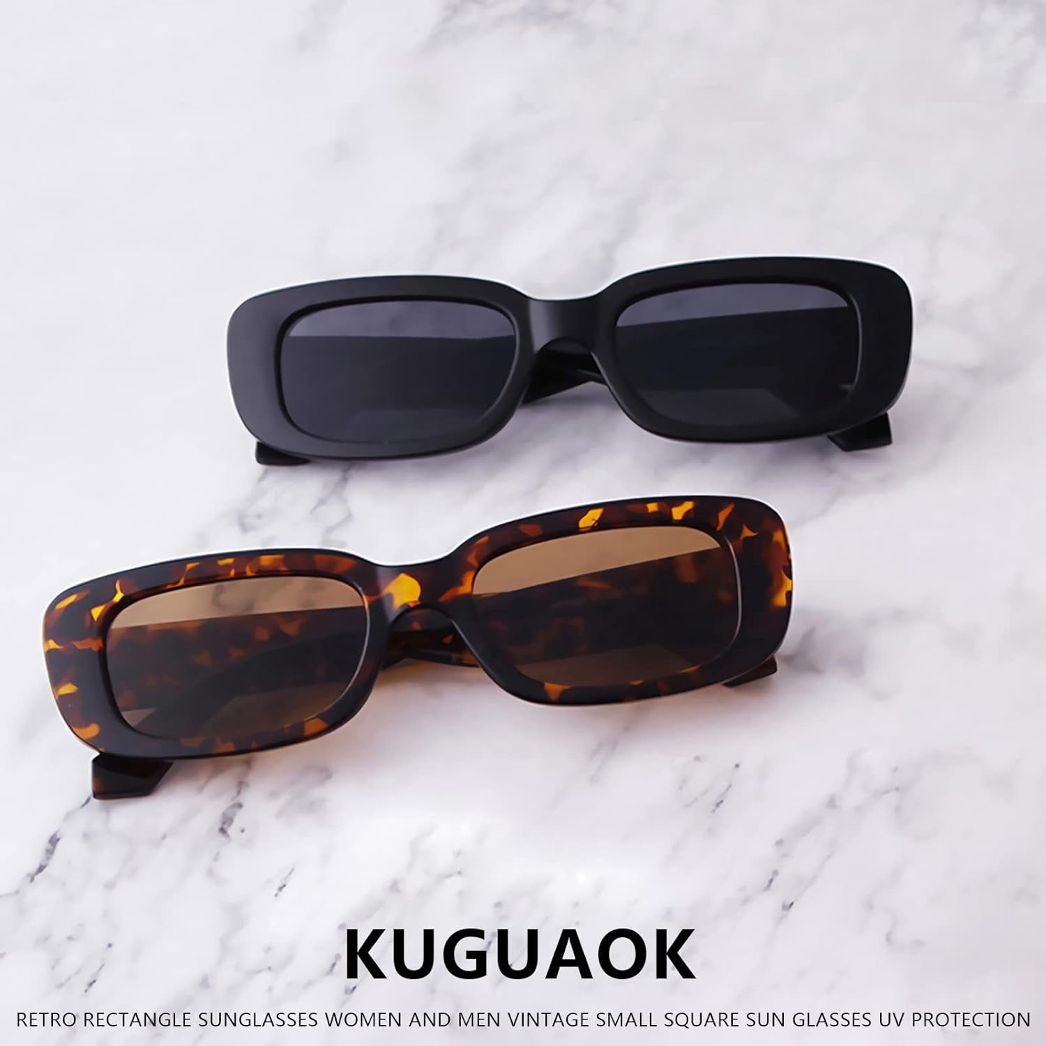 Retro Rectangle Sunglasses Women and Men Vintage Small Square Sun Glasses UV Protection Glasse