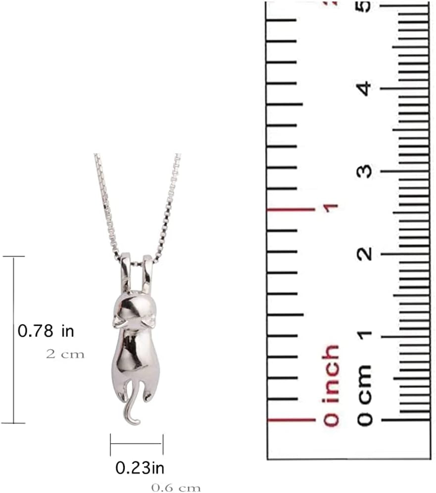 S925 Sterling Silver Cat Necklaces Cat Jewelry for Women Cat Gifts for Cat Lovers Cat Lover Gifts for Women Cat Lady Gifts Silver Cat Pendant Collarbone Necklace