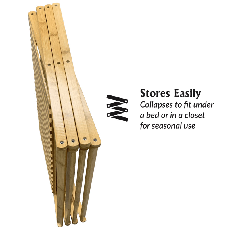 28" X 13" X 38" Indoor Pop-Up 3-Tier Natural Bamboo Plant Stand with Easy Storage - Vertical Seed Starting Station