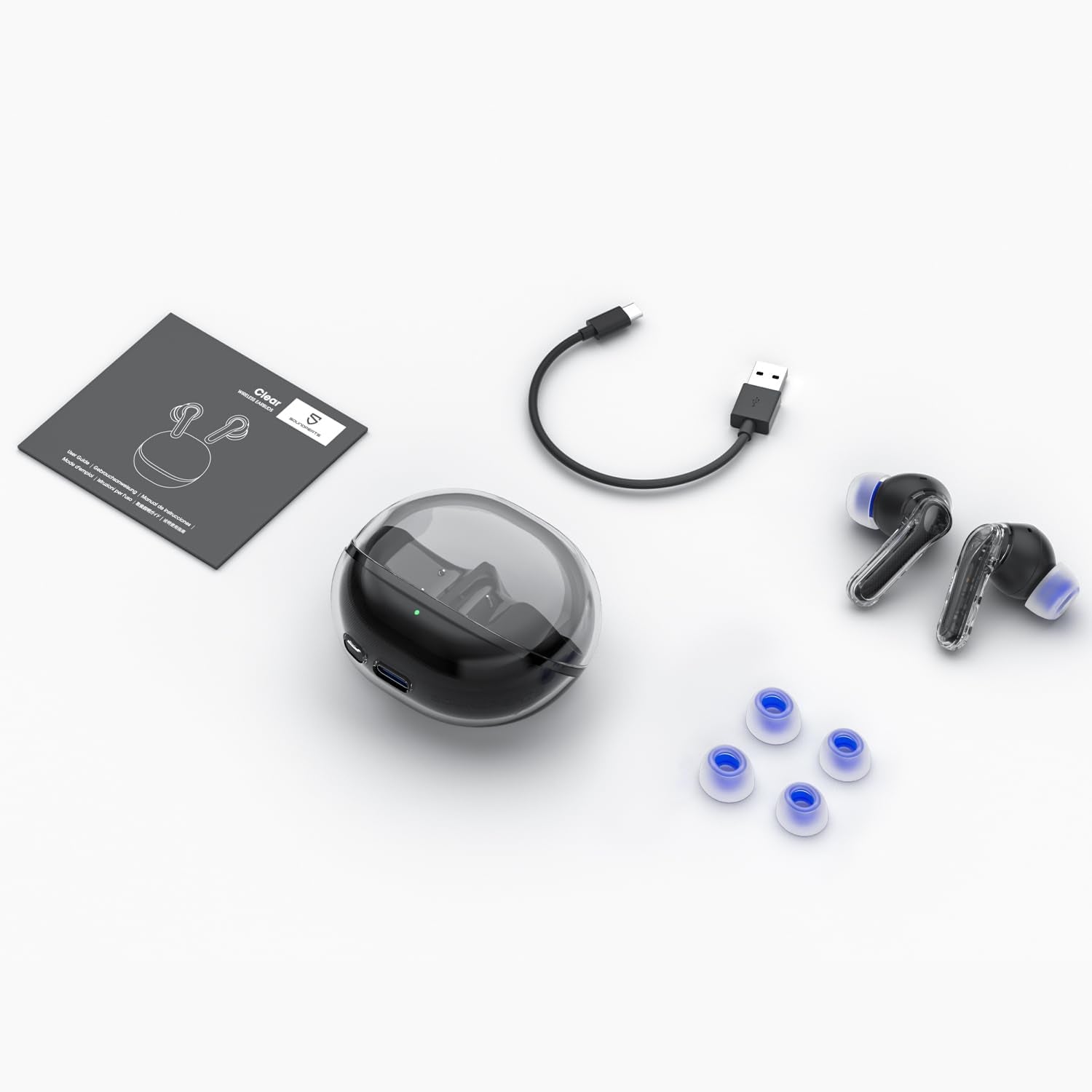Clear Wireless Earbuds Inexpensive Earbuds, Bluetooth 5.3 Ear Buds 12Mm Drivers 2 Mic with ENC, Clear Calls with Deep Bass, Game Mode, 40H Playtime, IPX4, APP Customize EQ