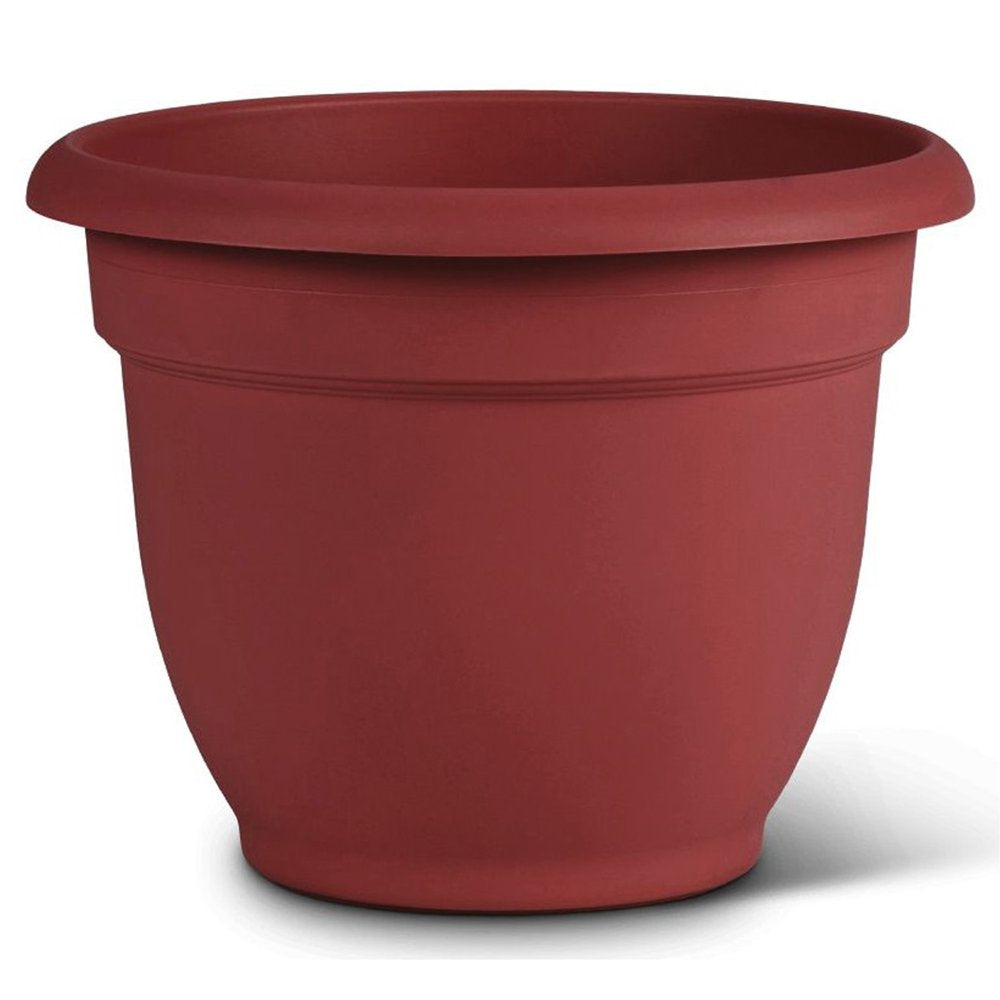 Bloem Ariana Self Watering Planter: 12" - Burnt Red - Durable Resin Pot, for Indoor and Outdoor Use, Self Watering Disk Included, Gardening, 3 Gallon Capacity