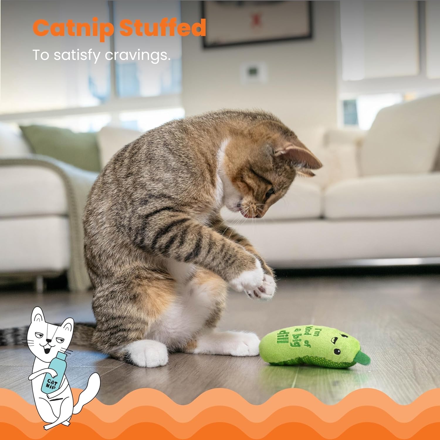 Crunchy Pickle Kicker Dental Catnip Cat Toy
